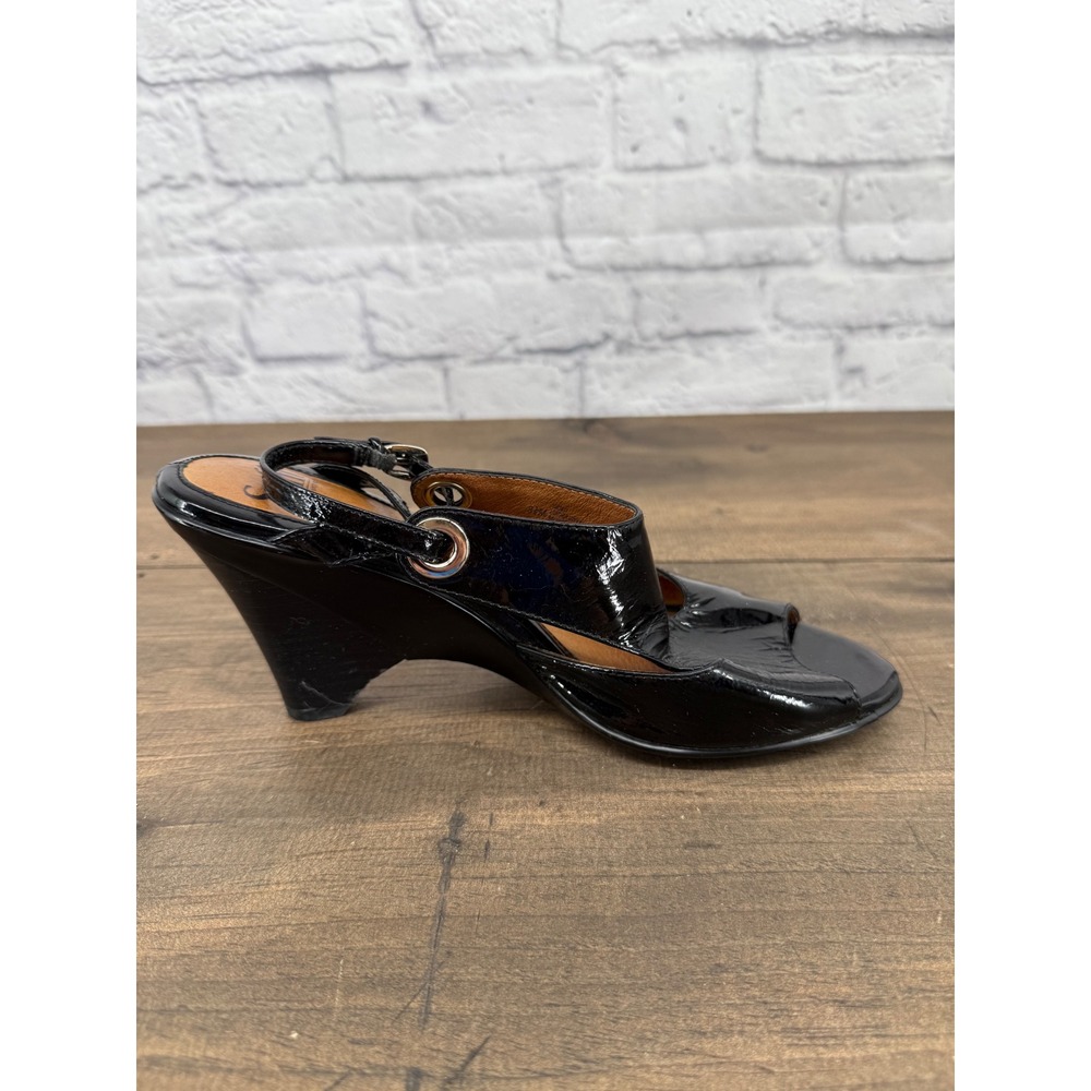 Sofft Black  Patent Leather Peep Toe Slingback Heels 8.5M Classic Comfort Office - Picture 10 of 13